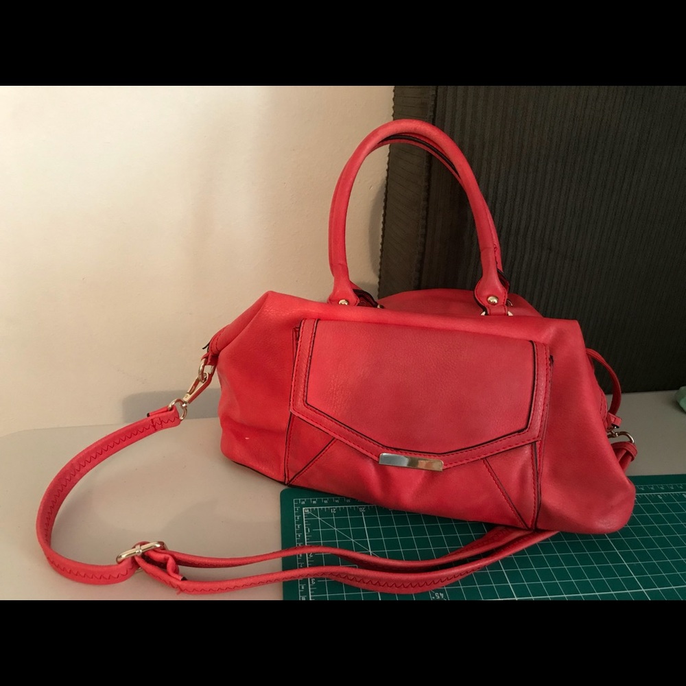 Coral Cross body Purse with Handles